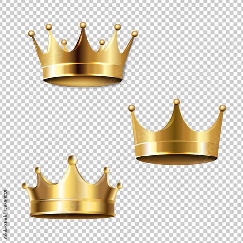 Cuadros en Lienzo Crown Set Isolated Transparent Background