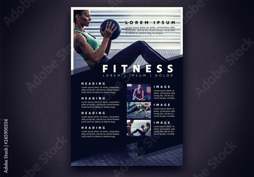 Fitness Flyer With Geometric Elements Layout Buy This Stock Template And Explore Similar Templates At Adobe Stock Adobe Stock