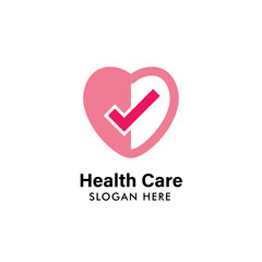 Wall Mural - health logo design template. health heart logo illustration template. medical icon design