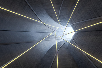  3d rendering, dark science-fiction tunnel, dark background