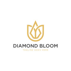 Wall Mural - Diamond Bloom Logo - Vector logo template