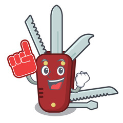 Wall Mural - Foam finger penknife in the a cartoon bag