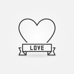 Aufkleber - Love Heart vector concept icon or design element in outline style
