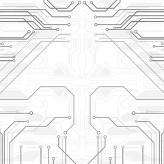 Poster - Circuit board grayscale tone futuristic digital technology communication system background template vector design. HUD element technology control panel texture illustration.