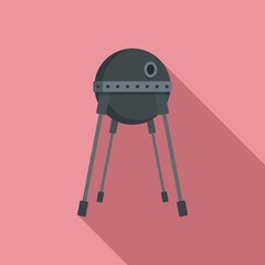 Poster - black space capsule icon. flat illustration of black space capsule vector icon for web design