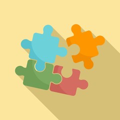 Poster - Puzzle icon. Flat illustration of puzzle vector icon for web design