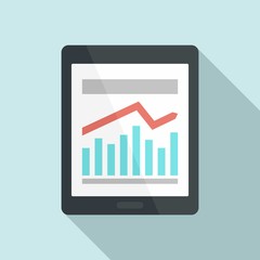 Poster - Management graph on tablet icon. Flat illustration of management graph on tablet vector icon for web design