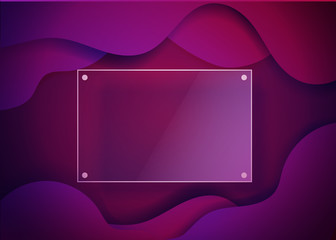 Leinwandbilder - Creative fluid poster with glass transparent frame for a text. Vector template for web, print, magazine, landing, party, promo design