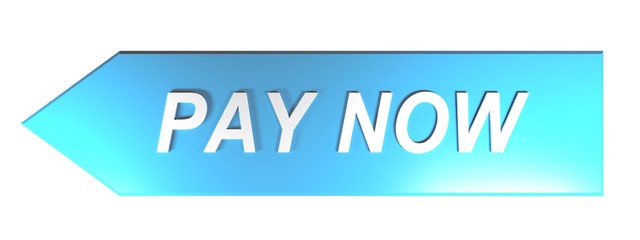 Leinwandbilder - PAY NOW on blue arrow - 3D rendering