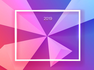 Leinwandbilder - Astract trendy color background with white frame. Presentation cover template