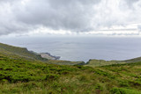 Fototapeta Mosty linowy / wiszący - The village of Faja Grande from above on Flores in the Azores.
