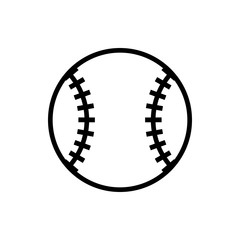 Poster - Vector image of an isolated, linear ball baseball icon. Design a flatball ball baseball icon