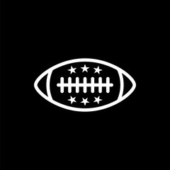 Poster - Vector image of an isolated, linear ball icon for American football. Design a flat ball icon for American football