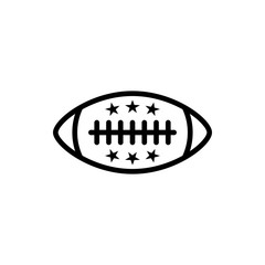 Poster - Vector image of an isolated, linear ball icon for American football. Design a flat ball icon for American football