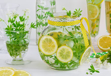 Summer Drink Blooming Woodruff With Lemon Drink