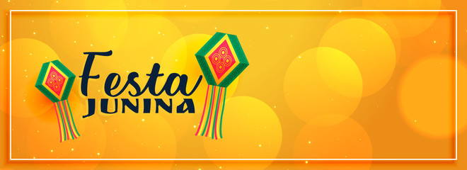 yellow elegant festa junina banner design