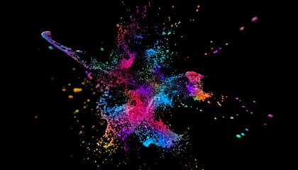 Poster - Abstract 3d render of paint splash, cool liquid shape, modern background design
