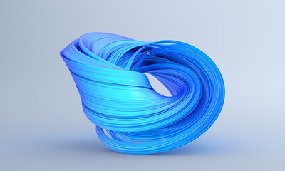 Poster - Abstract 3d render, twisted shape, modern illustration, background design