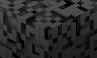 Poster - Abstract 3d render, modern background with cubes, geometric design