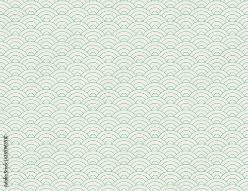 Chinese vector background with waves Tableau sur Toile
