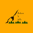 flat icons on theme of Andorra logo mountains and forest