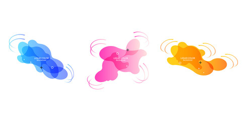 Fototapete - Gradient geometric banners with flowing liquid shapes. Dynamic Fluid design for logo, flyers or presentstion. Abstract vector background