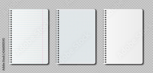 Fotomural Realistic blank pages notebook template with spiral