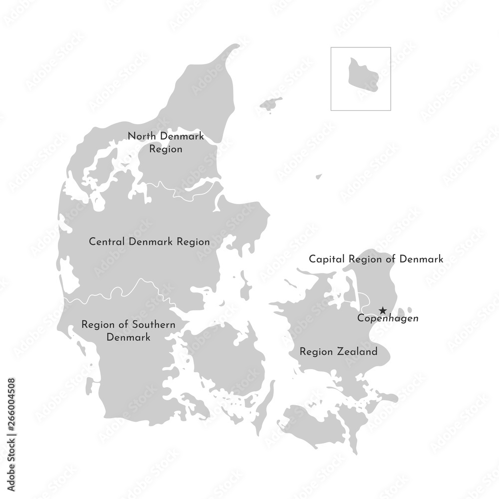Vector isolated illustration of simplified administrative map of ...