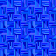 Poster - Blue abstract seamless striped triangle tile mosaic pattern background