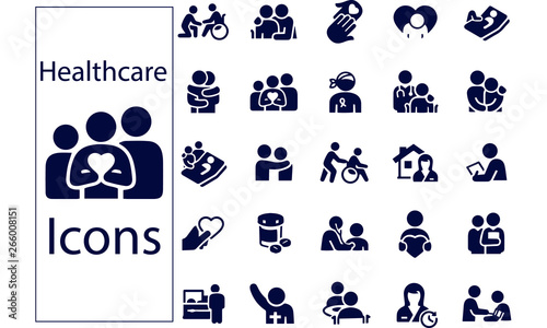 Fotomural Hospice and Palliative Healthcare Icons
