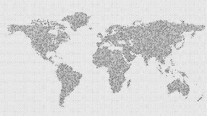 Poster - Halftone world map background - vector dot pattern