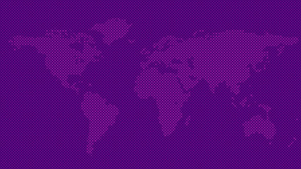 Poster - Halftone world map background - vector circle pattern design