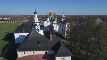 Wall Mural - Aerial shot of architectural landmarks of the Savior Euthymius monastery in Suzdal, Russia.