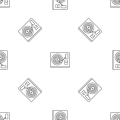 Poster - Vinyl player pattern seamless vector repeat geometric for any web design