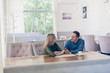© mihail_pustovit - boyfriend and girlfriend enjoy each other indoor. Together forever.  Loving Couple on the date in cafe. Happy couple drinking coffee.love story concept