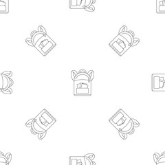 Poster - Student backpack pattern seamless vector repeat geometric for any web design