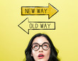 © Tierney - Old way or new way with young woman wearing eye glasses