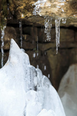 Poster - Winter strange landscape - ice hanging