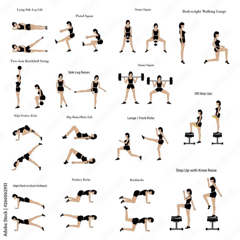 Legs workout exercise illustration Stock Vector | Adobe Stock
