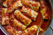 Preparing stuffed cabbage with rice