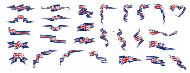 united kingdom flag, vector illustration on a white background