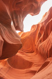 Fototapeta  - Antelope Canyon on Navajo land east of Page, Arizona. It is a slot canyon in the American Southwest. Lower Antelope has narrow slots and carved shoots.