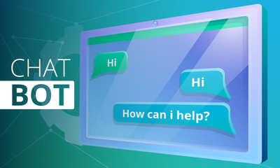 Poster - Smart chatbot concept banner. Cartoon illustration of smart chatbot vector concept banner for web design