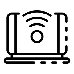 Poster - 5G laptop network icon. Outline 5G laptop network vector icon for web design isolated on white background
