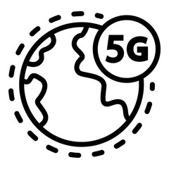 Poster - 5G across the planet icon. Outline 5G across the planet vector icon for web design isolated on white background