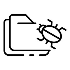 Poster - Infecting folders icon. Outline infecting folders vector icon for web design isolated on white background