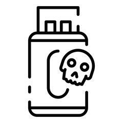 Poster - Infection of USB flash drives icon. Outline infection of USB flash drives vector icon for web design isolated on white background