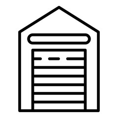 Poster - Closed warehouse icon. Outline closed warehouse vector icon for web design isolated on white background