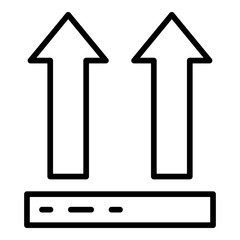 Poster - Designation on the package icon. Outline designation on the package vector icon for web design isolated on white background