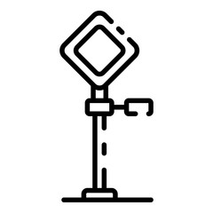 Poster - Railway sign icon. Outline railway sign vector icon for web design isolated on white background